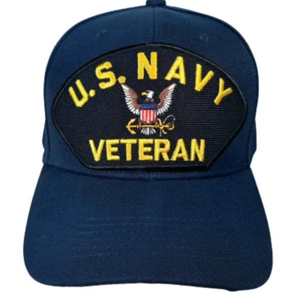 U.S. Navy Veteran Embroidered Patch Baseball Cap Naval Pride American Patriot
